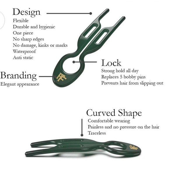 Fiona Franchimon No 1 Hairpin Emerald Green - New Without Box - Picture 4 of 9